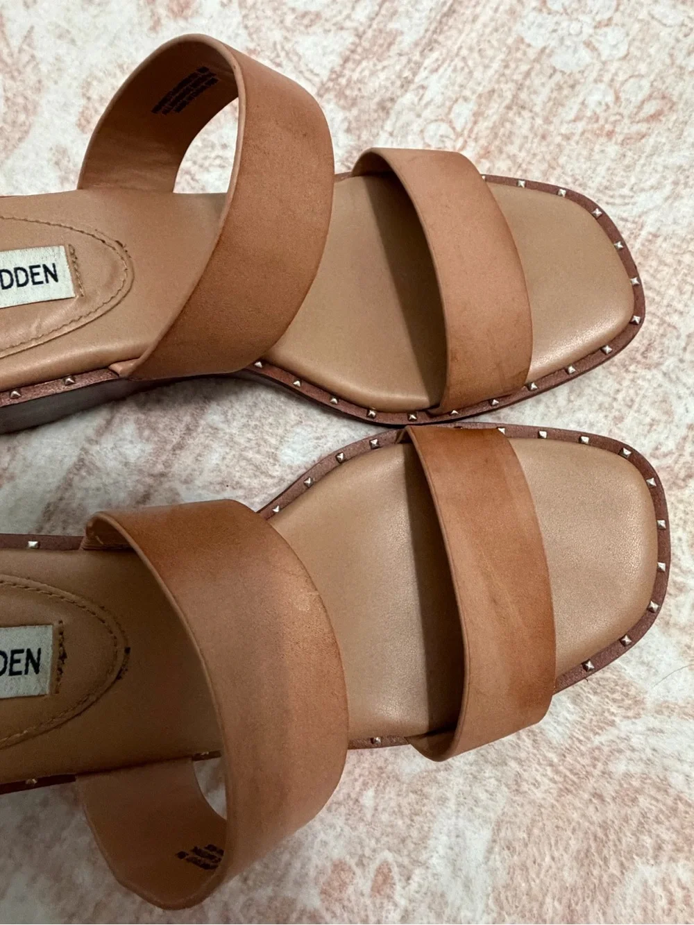 Steve Madden Tan Studded Double Strap Slide Sandals Women’s Size 9.5 - Picture 6 of 7